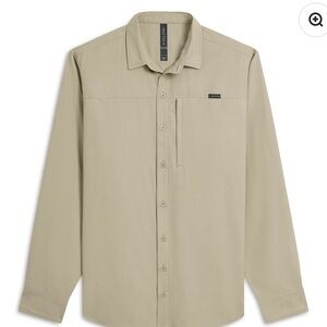 ANETIK Technician Sun Protect Button up khaki mens medium $100